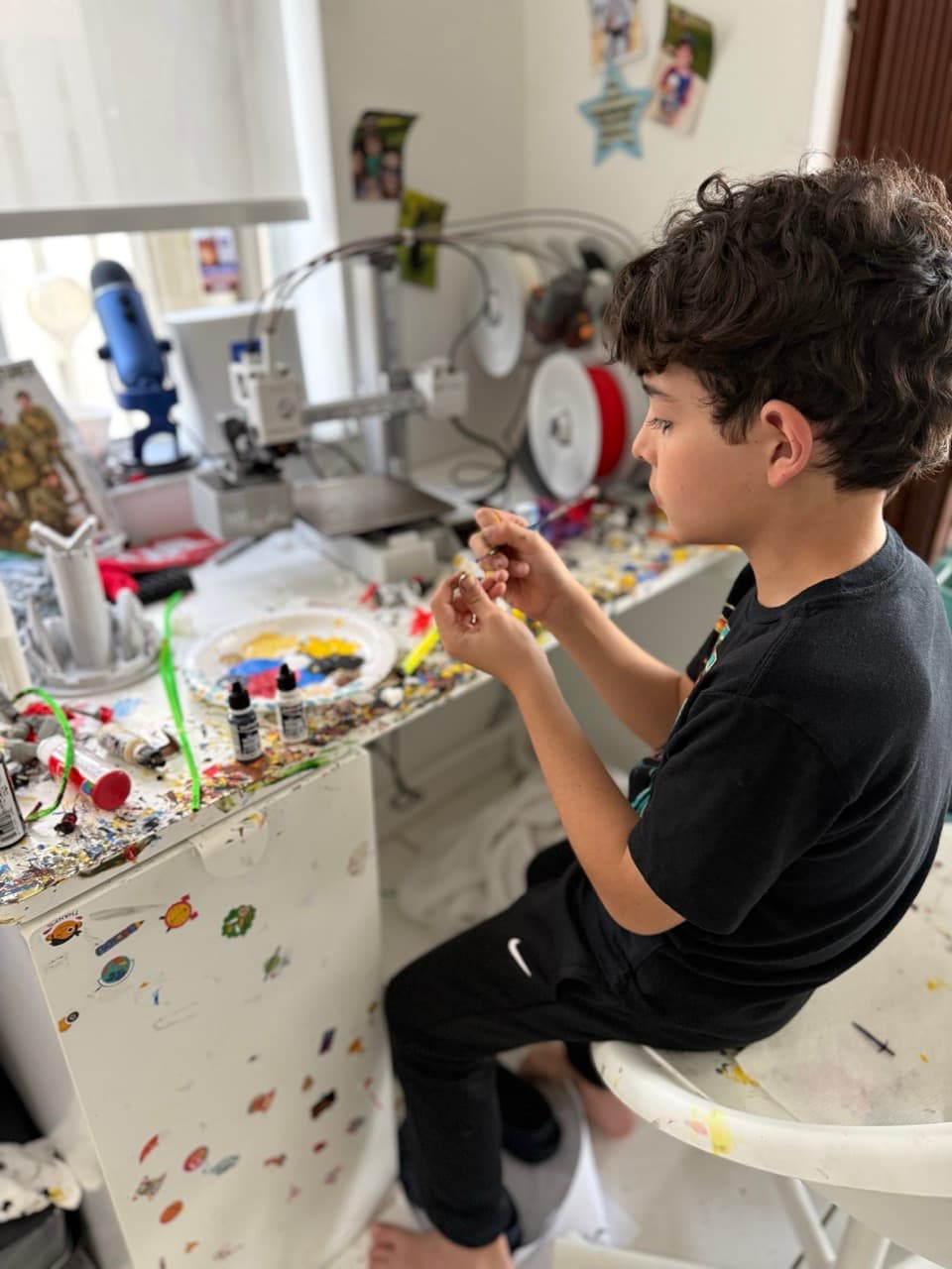 Lorenzo working on fine details